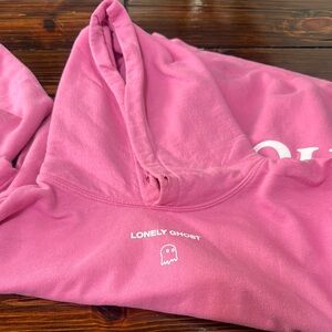 LONELY GHOST Vibrant Pink Hoodie